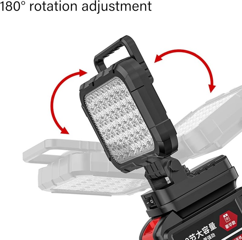 مصباح عمل LED ببطارية 20 فولت مع شحن USB لـ DCB206 للتخييم والإصلاح الطارئ باللون الأسود - Image 2